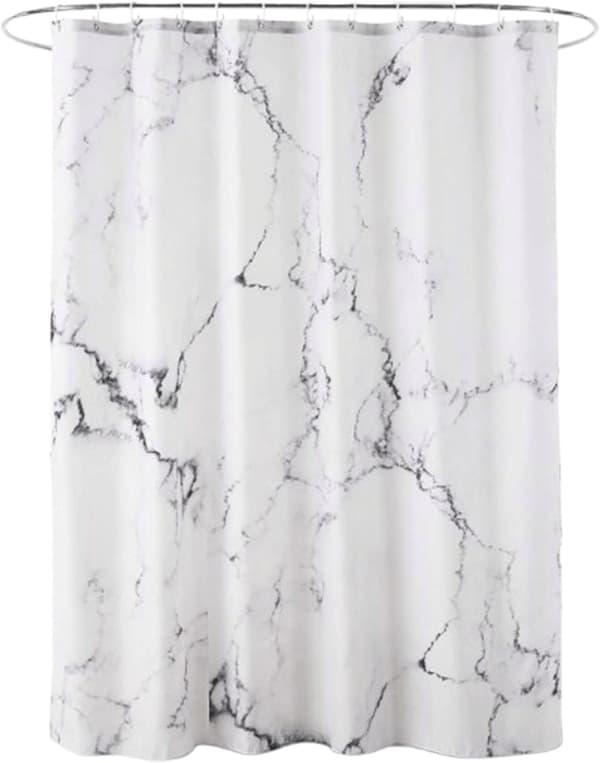 Duschdraperi, Anti-Mögel Antibakteriellt, Marmoreffekt Polyester, Tvättbart, 180x200 cm