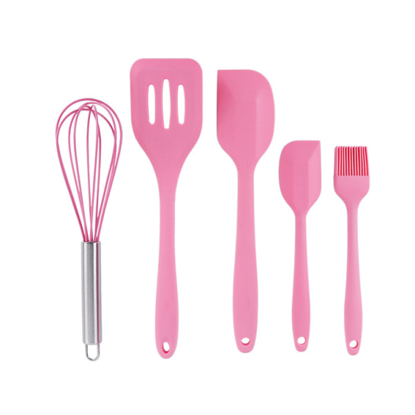 Köksredskab Bakværktøjssæt 5 sæt sæt Silikonspatel kakverktyg (rosa), CDQ