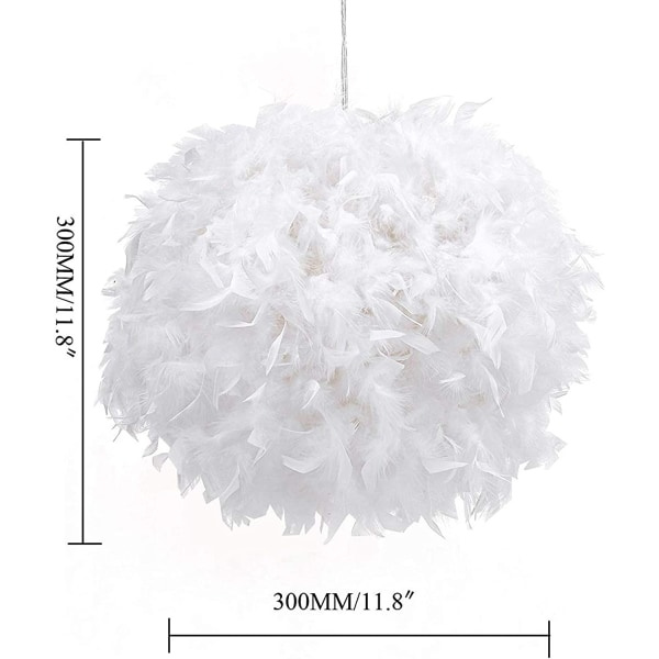 Vit fjäderhängande lampskärm för tak