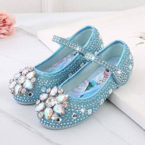 Prinsesse Elsa sko barn fest sko jente sølvfarget 20.5cm / størrelse 34 20.5cm / size34
