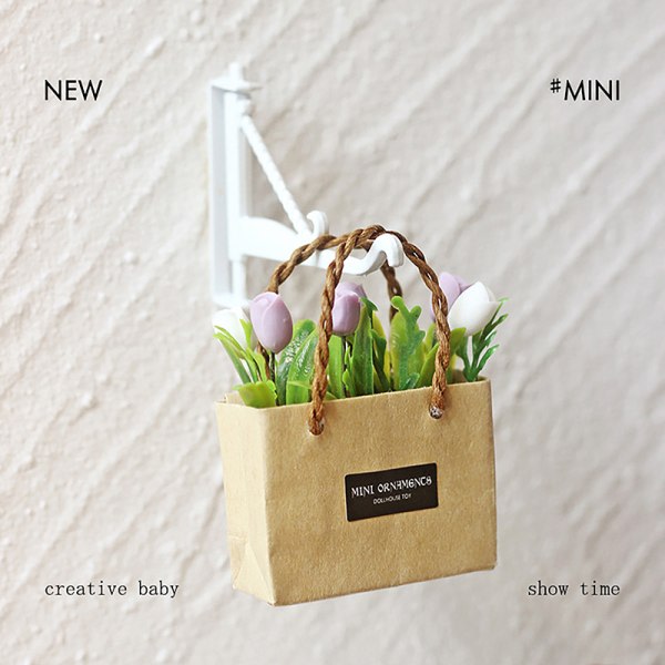 Dockhus Minitulpan Blomsterarrangement F?rpackning Pappersp?se P?ls Multicolor one size