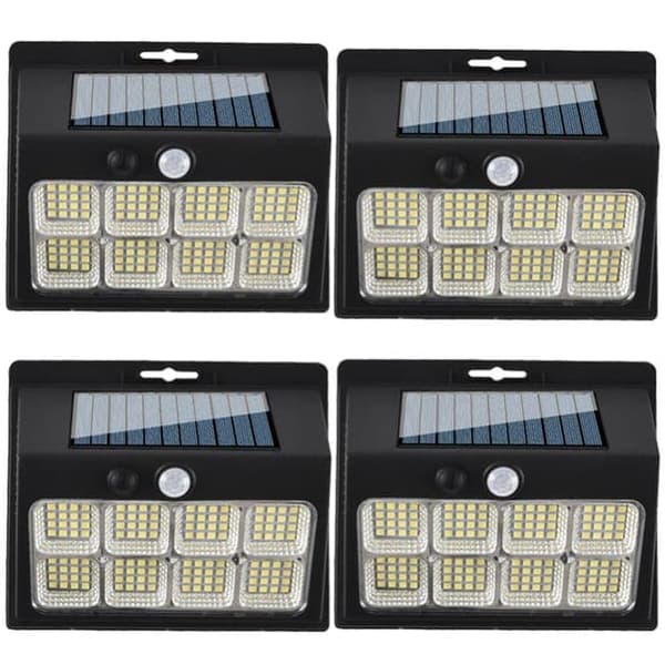 Solcellsvägglampor med rörelsesensor, 3 lägen, 120 COB LED, utomhusbelysning, 4-pack_TF_TF 4 st