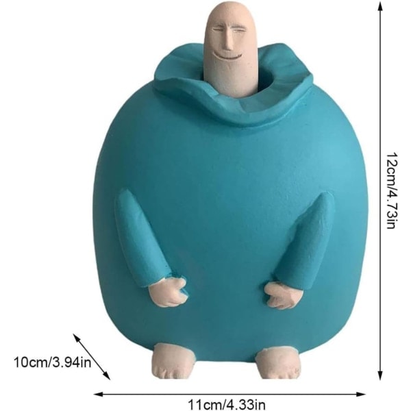 Quirky Smilende Langfinger Staty Ornament - Nyhed Resin Finger Man Skulptur til Kontor Skrivebordsdekoration, Bordshylldekor