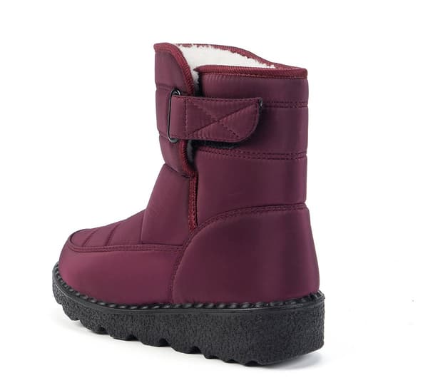 Snow Boots - Women's Winter Snow Boots - Waterproof Snow Boots - Warm Winter Lining - Claret - Size 38