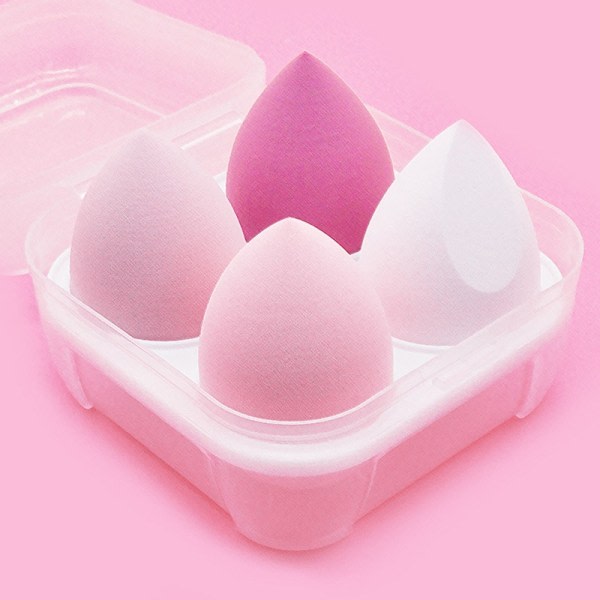 4-pack Makeup Sponge Puff våt og torr kombination Pink