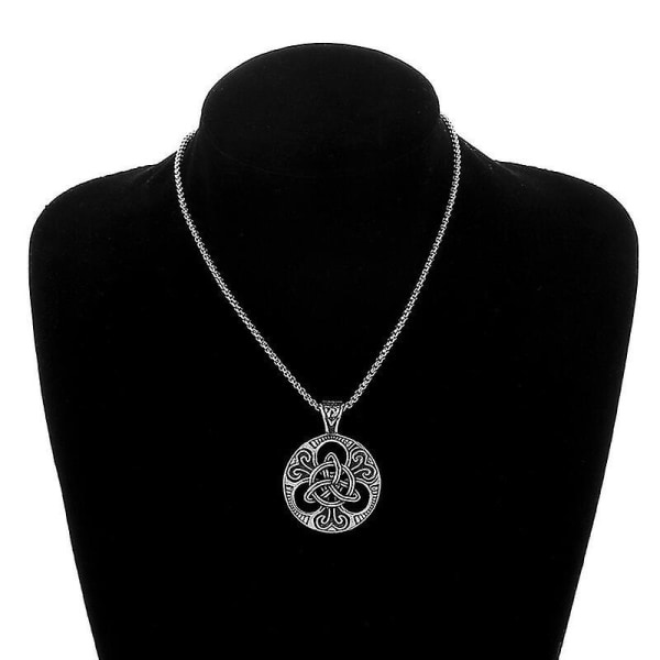 Viking Smycken Runt Celtic Knot Halsband För Män Nordic Rune Amulett Mode Tröja Halsband Present AL6888-Guld