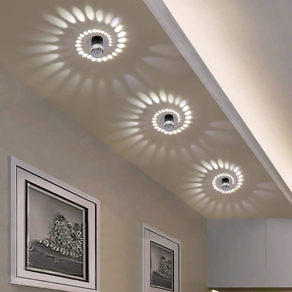 LED indenhus vägglampa moderne effekt 3w aluminium væglampa Gult lys Gult ljus