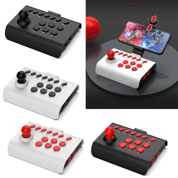 Konsol Rocker Tråd-/Bluetooth-kompatibel/2,4G-anslutning Gaming Joystick Arcade Fighting Controller Typ-C-gränssnitt Valkoinen musta szq