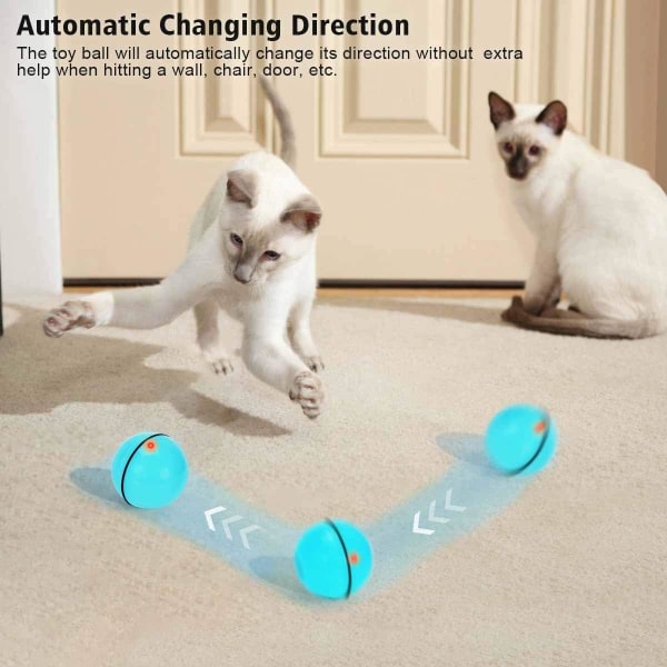 Cat Toy Toy Ball med LED-ljus Auto 360 veihøvler rotasjon