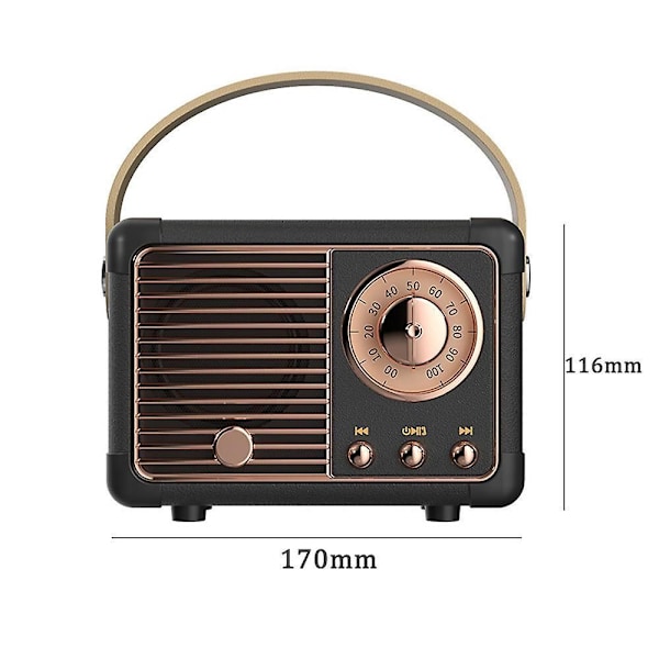 Portabel Bluetooth Full Ljudeffekt Musikspelare Retro Radio Utomhus Rese Mini Högtalare Uppladdningsbar White