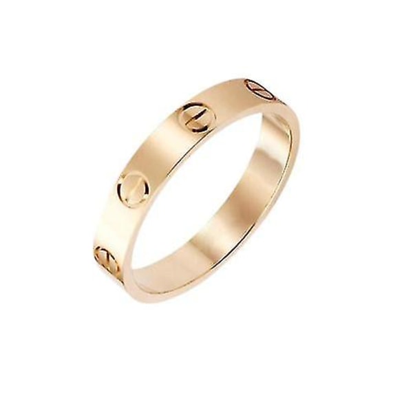 Premium rostfritt stål kärleksring 11 11 Gold