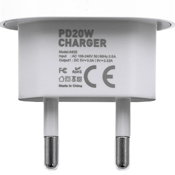 Oplader til iPhone - Hurtigoplader - Adapter + Kabel 20W USB-C Hvid White 1-Pack iPhone