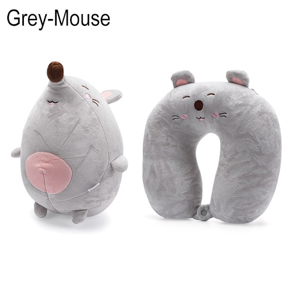 Bløde puder U-formet rejsekudde GRÅ MUS Grey Mouse