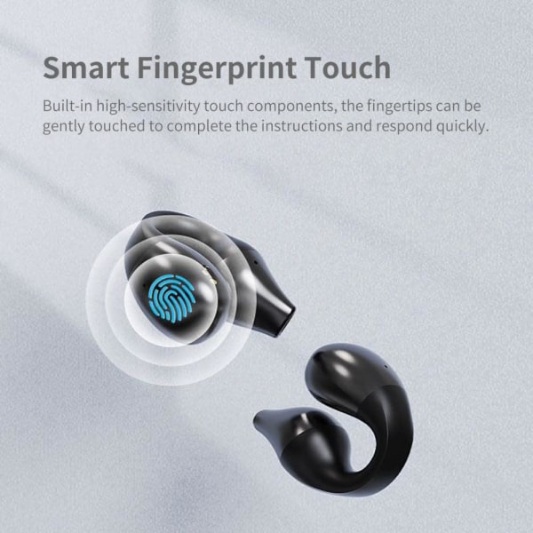Öronklämma benledningshörlurar Bluetooth, smertefritt trådlöst öppet öra, vanntät minisport, brusreducering/hifi-kvalitet/lång batteritid