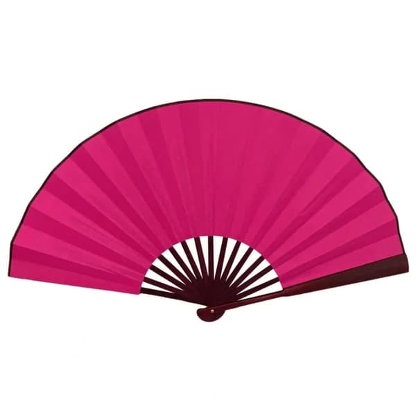 Solfjäder - Enfärgad - Extra stor 33cm - Rosenröd Dark pink Mörkrosa