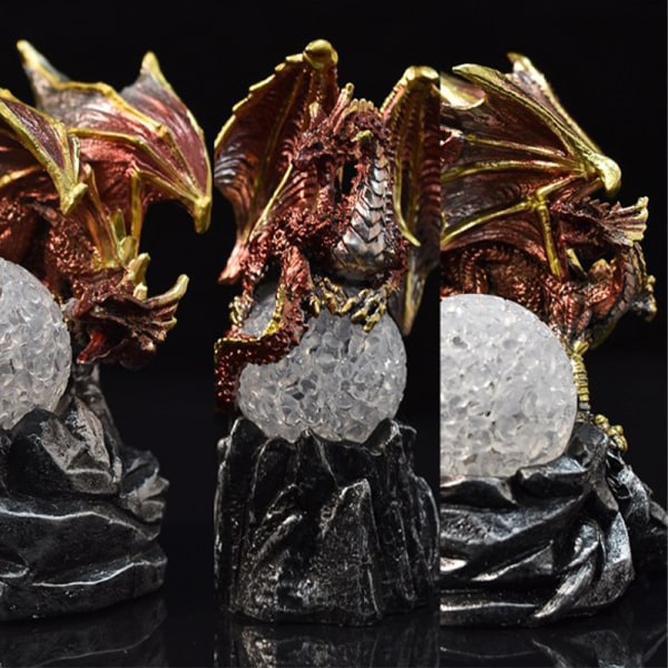 Color Change Lava Resin Base Dragon Statyer selvlysende Holy Dr A6 onesize