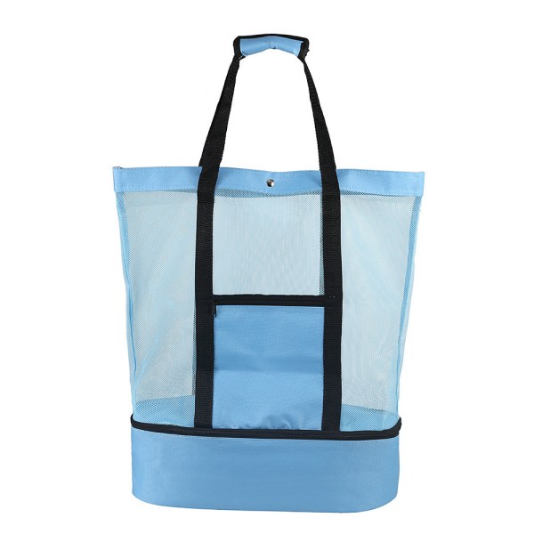 Picknick Beach Bag förvaringsväska, Dubbel Mesh Beach Picnic Bag Kylväska Thermal Bag Lake Blue Lake Blue