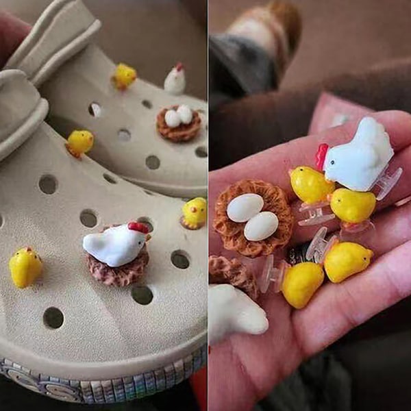 3D Shoe Charms e Chickens f?r DIY Matchande skor Tillbeh?r Ma 7PCS