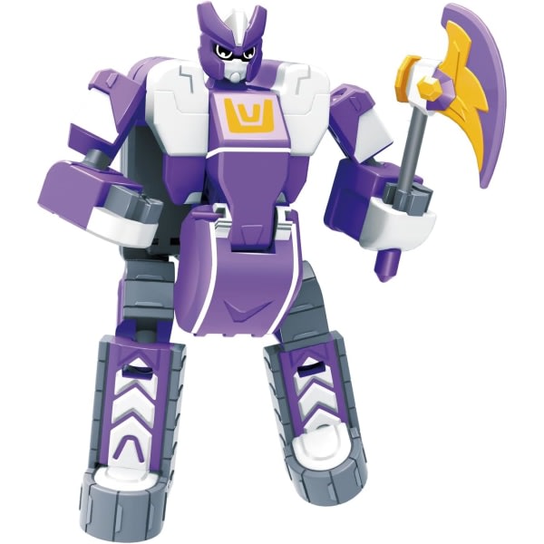konstruktionsfordon Warrior-leksak, 6-tums transformatorrobot, rivningsleksaker för pojkar och flickor i åldern 6+ (lila)
