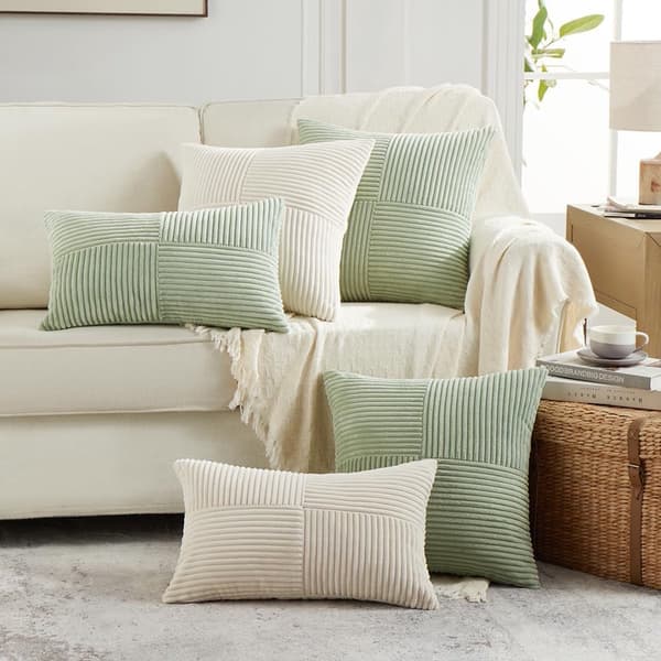 Stykker - Pudebetræk - 45x45 cm, til sofaer, senge og divaner - rustik efterårsdekoration - blød fløjlsstruktur