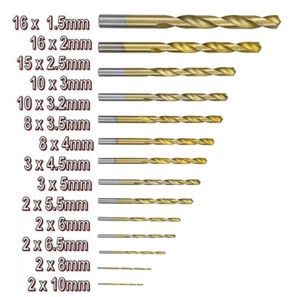99 st HSS Borr Set Titaniumbelagd Höghastighetsstål Snabbväxling 99pcs Drill Bits 99pcs Drill Bits