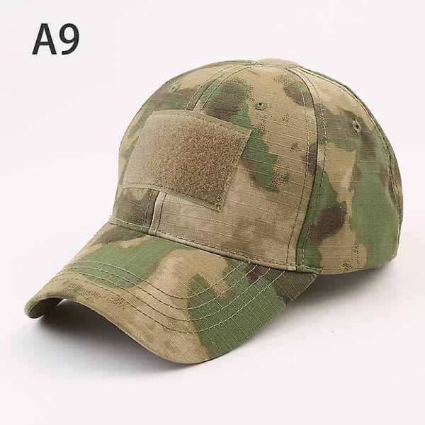 Baseballkepsar Kamouflage Taktisk utomhussoldat Combat Paintball justerbar hatt A9 ingen