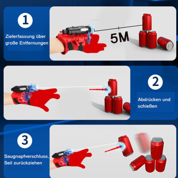 Blaster Spider-Man Launcher med 3 spindeln?tdartar utomhusleksak