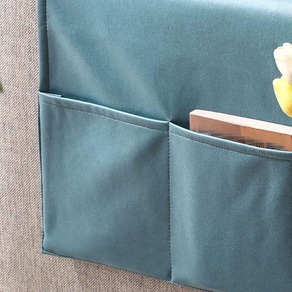 Sofa Armlene Oppbevaring - 5 Rom - Forsterket Teknisk Stoff - Fjernkontrollholder - Hvit (60*110CM)