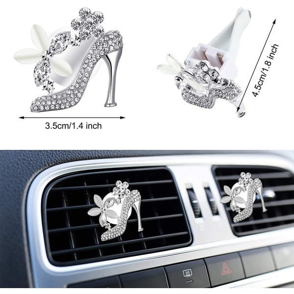 4 delar Bling högklackade ventilklämmor Crystal Shoe Car Clips R