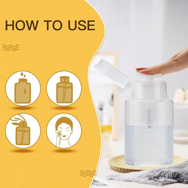 3-pack pumpflaskor 150 ml, påfyllningsbar PP push-down alkoholdispenser med snäpplock, läckagesäker resestorlek för aceton
