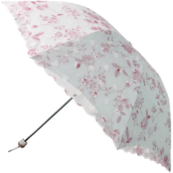 Sol Paraply Spets Dubbeldäck Anti-UV Parasol Parasoll (Rosa)
