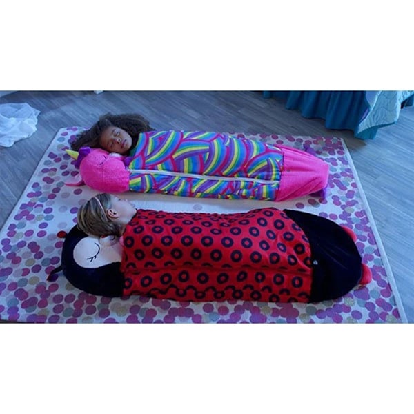 (optimerad kunskap) Mysig sovsäck för barn med dockor, mjuk pyjamas-napptäcke, 126*43cm, svart nyckelpiga-design 0.7