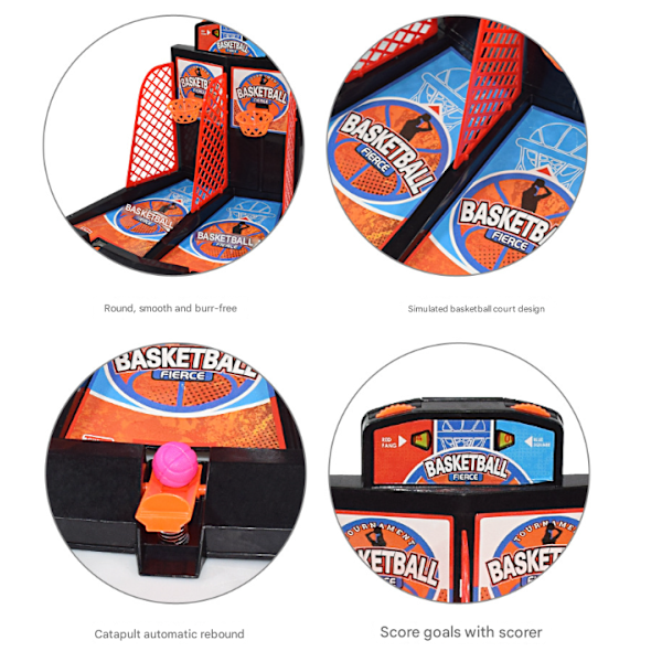 Fingerudskydningsfodboldautomat legetøj dobbelt kamp pædagogisk basketballmaskine skrivebordsfestleg - den bedste gave til børn Doubles Basketball