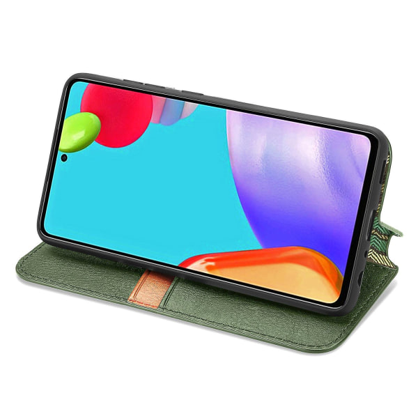 Veske For Samsung Galaxy A52 5g/4g Flip Cover Plånbok Flip Cover Plånbok Magnetisk Skyddande Handytasche Case Etui - Grön null ingen