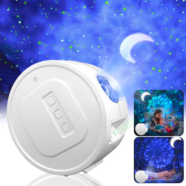 LED-laser stjerneprojektor, galakselys, nebulosalampe (blå stjerner, blå sky)