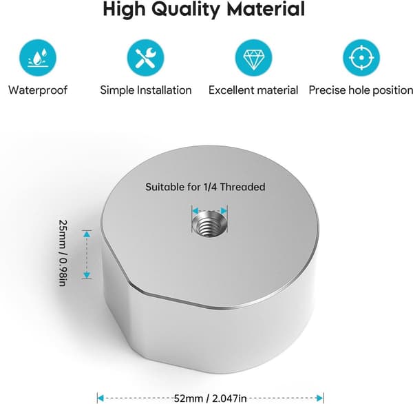 Starlink Mini aluminium stativadapter – 1/4\"-20 & 3/8\"-16 gevind, til rørmontering