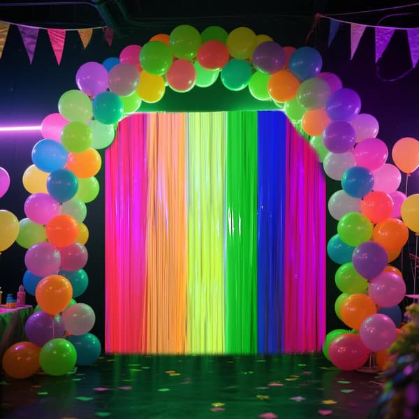 4-delt foliegardin - UV-reaktiv - 200 x 100 cm