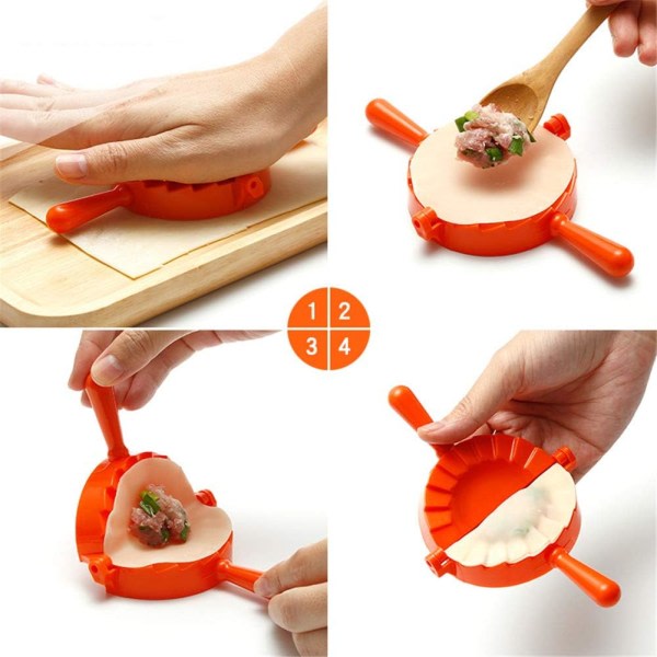 CDQ 3 stk manuelle kinesiske dumplings pastaformede former Cutter Gyoza Empanada Shape (blomsterform)