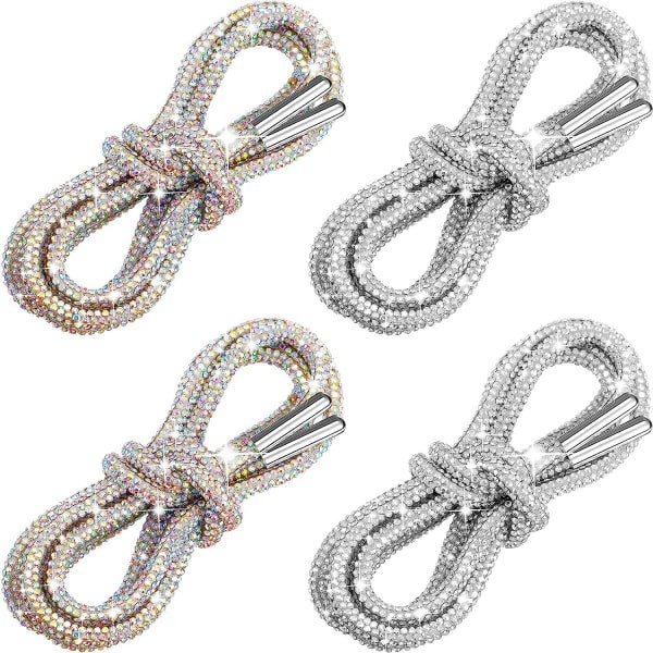 4 stk. strass skolisser Crystal Glitter Rope Bling