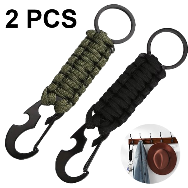 CDQ 2-pack nyckelring Karbinhake, hängare med kedja