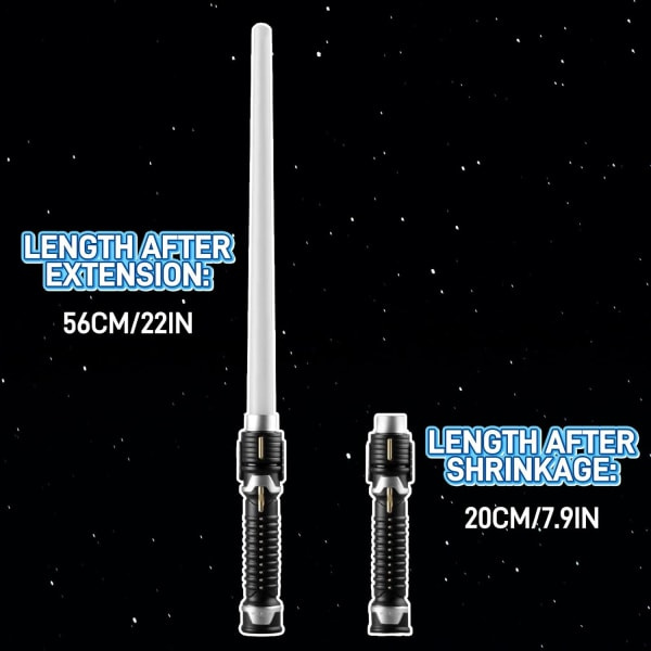 Indtrækkelig lyssværd til børn - Light Up LED Lightsaber Sword Legetøj til drenge, piger - Perfekt til børnefødselsdage, nytår, påske - 2 stk.