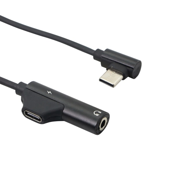 CDQ 2st hörlursadapter 2 i 1 USB C till 3,5 mm, typ C till AUX Audio