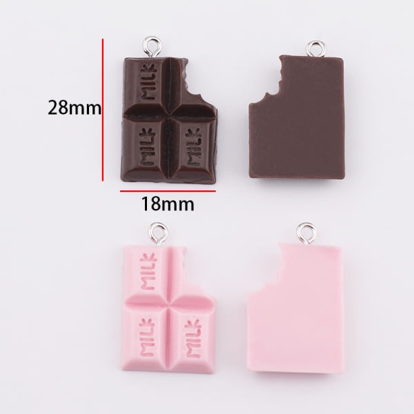 10 Pack Choklad Resin Charm Halsbånd Armbånd DIY Smycken Tillbehör Materiale pink