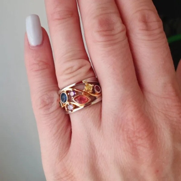 Kvinnors Torina Crystal Quartz Ionix Ring Ionix Therapy Quartz Crystal Ring zdq