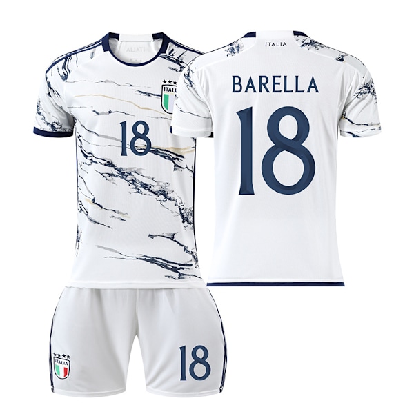 23 Europacup Italien borta fotbollströja NR. 18 Barella tröja #18