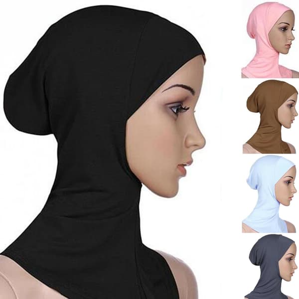 Heltäckande Hijab Mössa Underscarf Hals Huvud Grå