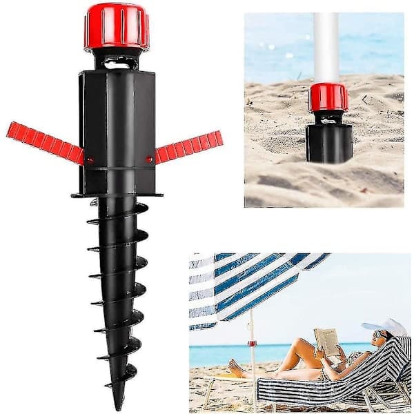 Strandparasol Sandanker, ABS Plast Parasolholder Base til Sand Græs Terrasse, Passer til 20 til 32 mm Stænger, 37 cm