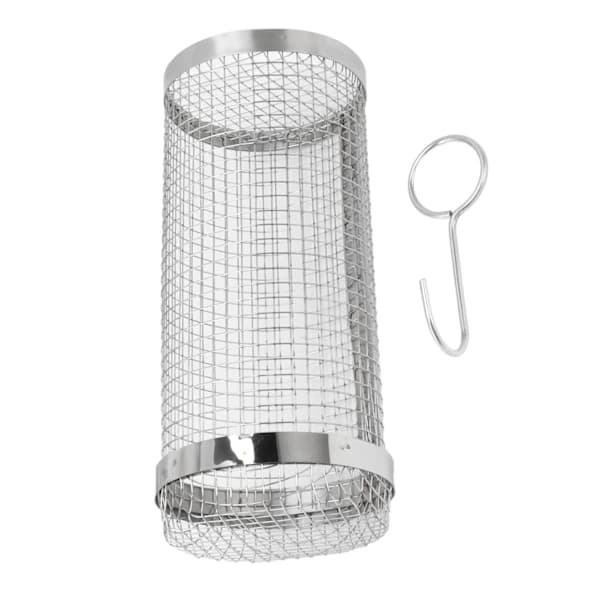 Grillkurv i rustfrit stål, varmebestandig, rustbestandig BBQ-grilltromle med krog til campingfester 20 cm