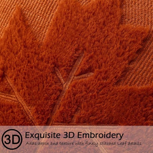 Pudebetræk 1/2-pak – Dekorative sofapuder med broderede ahornblade, efterårsindretning 45x45cm_TF_TF Mörkorange 2st