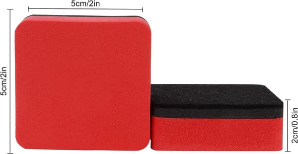12 Whiteboard-viskelædere - Magnetiske, 5*5*2 cm - til køleskab, opslagstavle - til lærere og studerende